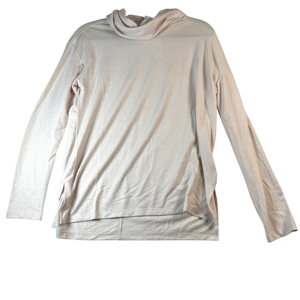 GAP Women's Beige Long Sleeve Cowl Neck Tunic Top Size M Soft Thin NWT